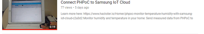 Connect PHPoC to Samsung IoT Cloud