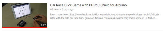 Car Race Brick Game with PHPoC Shield for Arduino